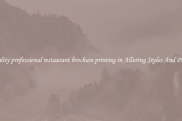 Quality professional restaurant brochure printing in Alluring Styles And Prints