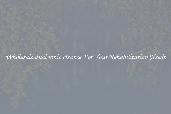 Wholesale dual ionic cleanse For Your Rehabilitation Needs