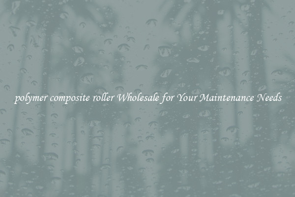 polymer composite roller Wholesale for Your Maintenance Needs