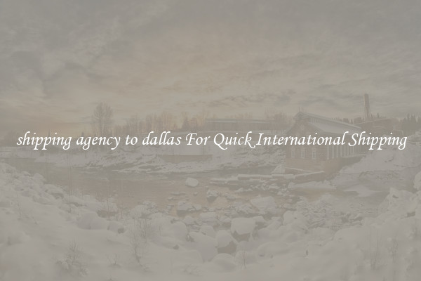 shipping agency to dallas For Quick International Shipping