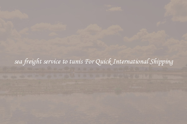 sea freight service to tunis For Quick International Shipping