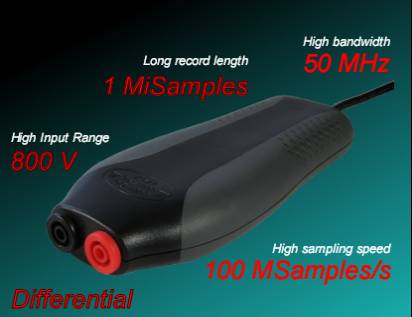 USB2.0接口,單通道5MSa/s^^^100MHz實時采樣,存儲深度:1024k,二次開發(fā)庫用于高速采集(無源）,便攜式差分接口總線分析儀,可成受800V高壓.
